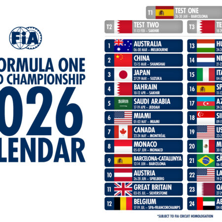 फॉर्मूला 1 2026: रेस कैलेंडर, प्रीसीज़न टेस्टिंग की तारीखें, और पूरा कार्यक्रम (नए नियम शुरू)